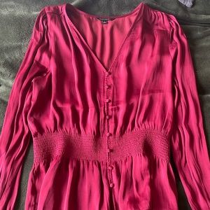 Banana Republic long-sleeve, satin blouse in like-new condition.